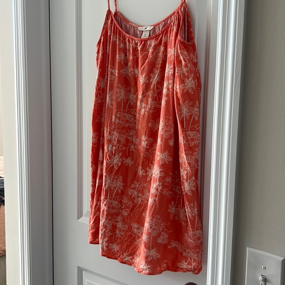Coral color swim cover up